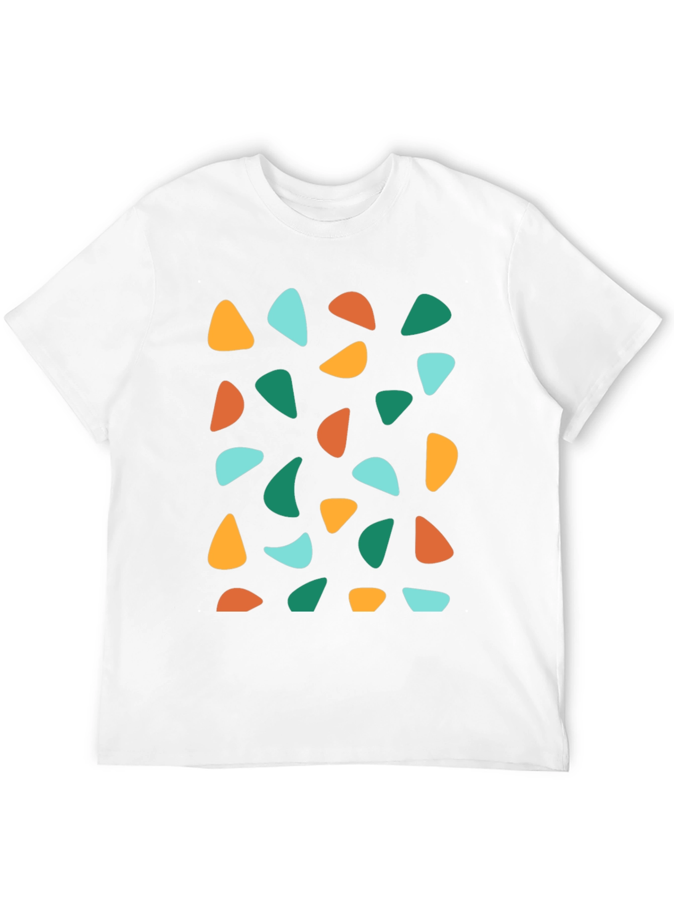 Retro Geometric Print Crew Neck T-Shirt