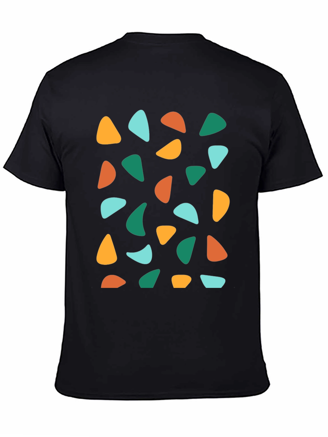 Retro Geometric Print Crew Neck T-Shirt