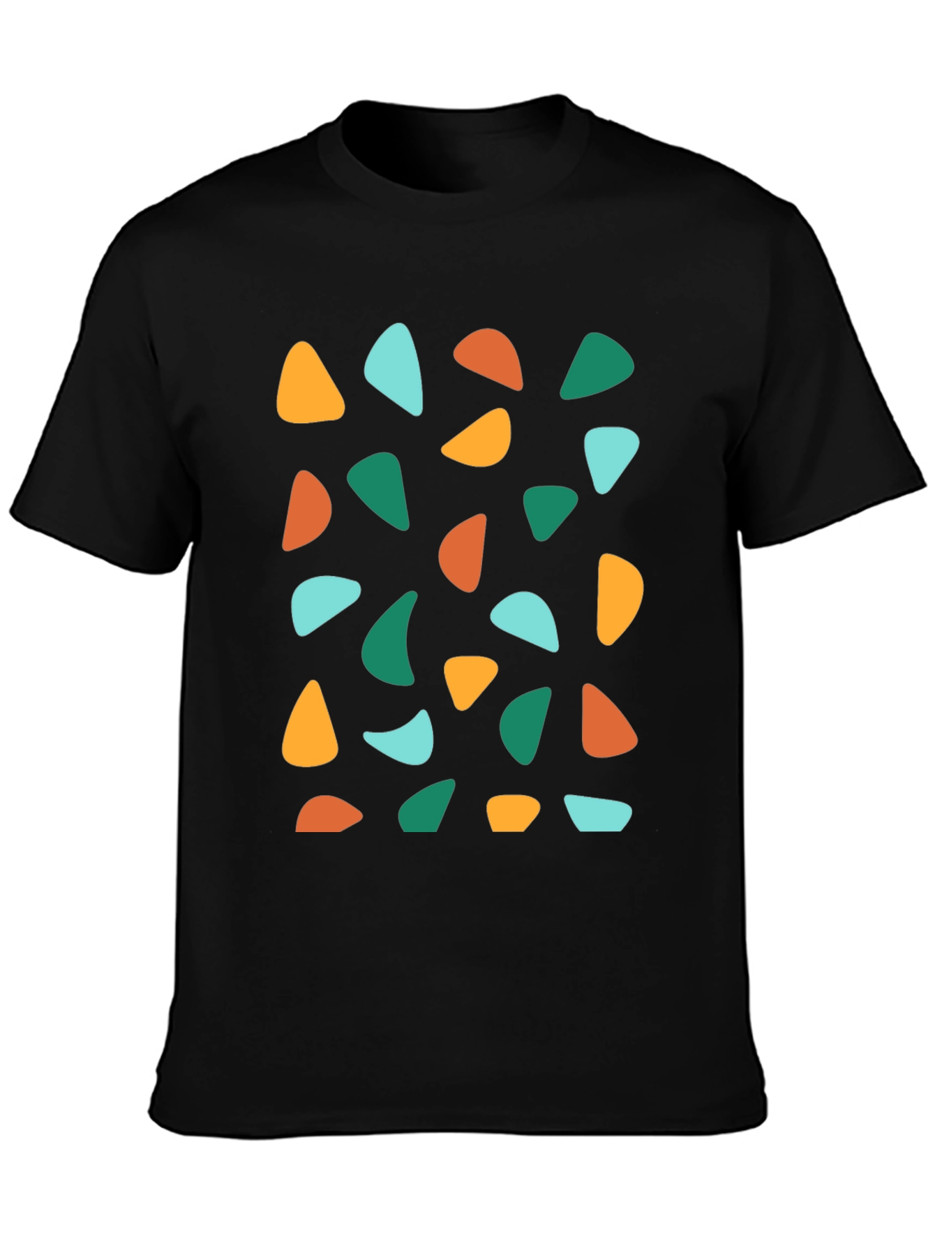 Retro Geometric Print Crew Neck T-Shirt