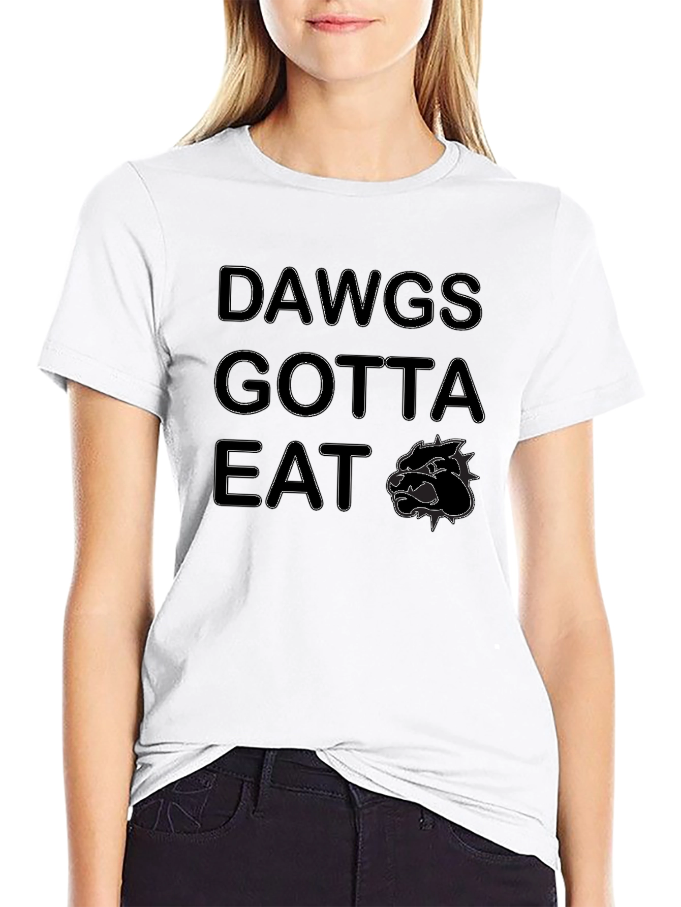 Dawgs Gotta Eat Graphic Tee - Black Cotton T-Shirt