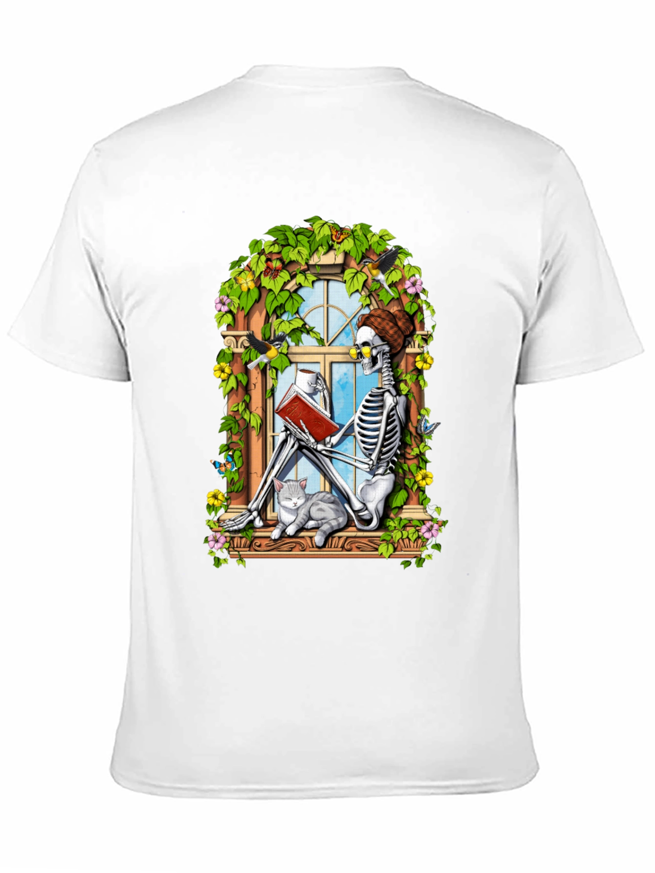 Skeleton Reading Book T-Shirt