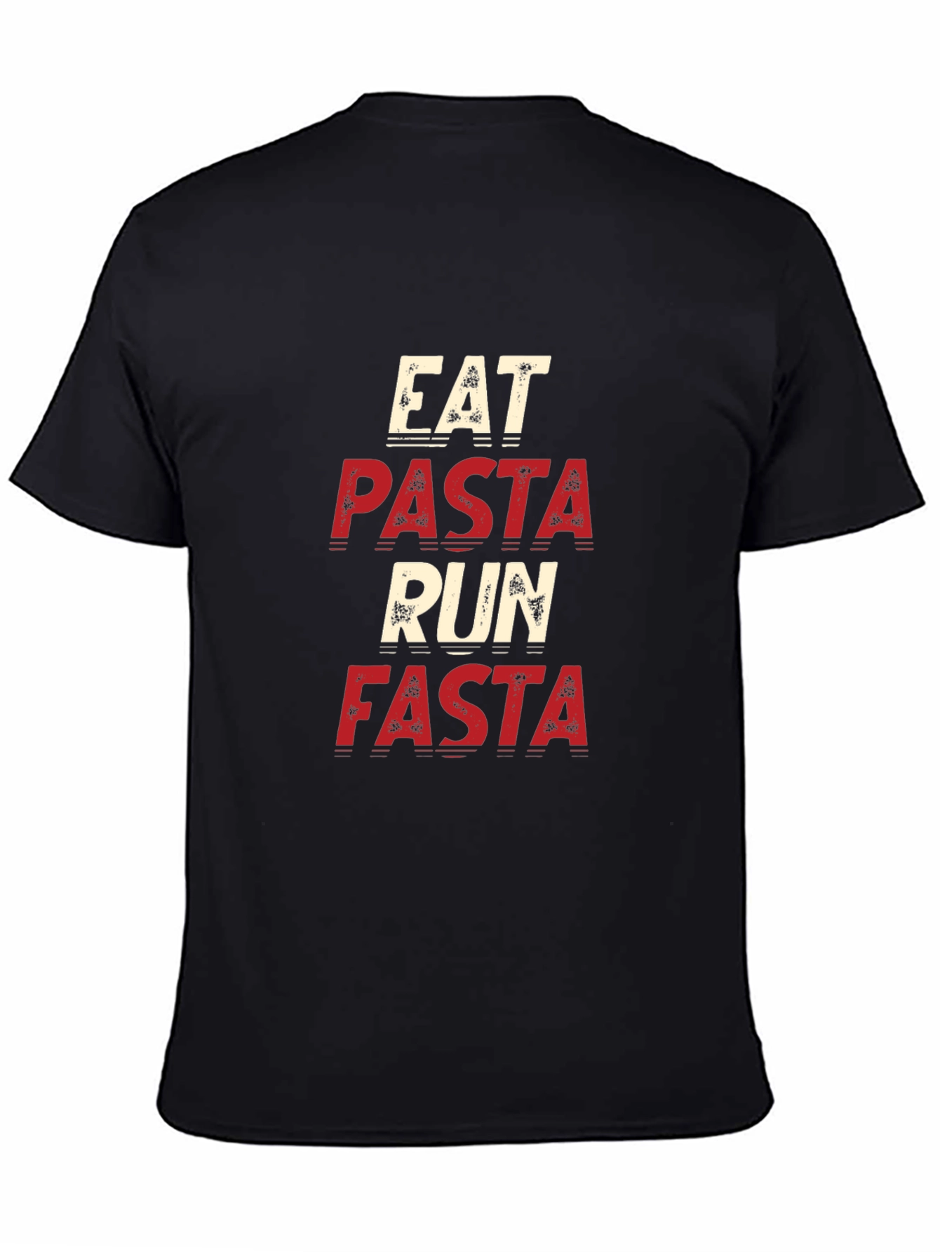 Eat Pasta Run Fasta Black T-Shirt
