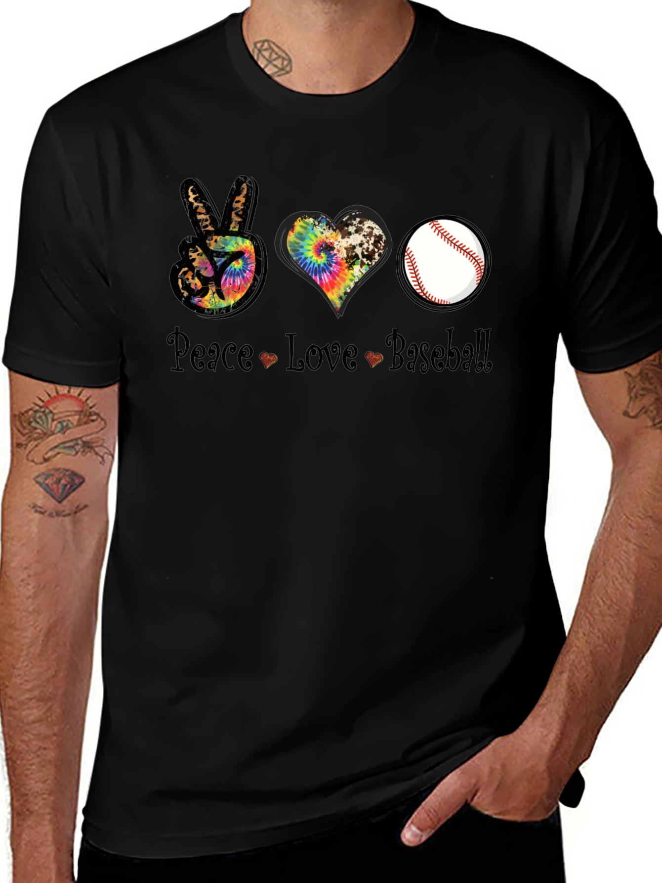Peace Love Baseball T-Shirt