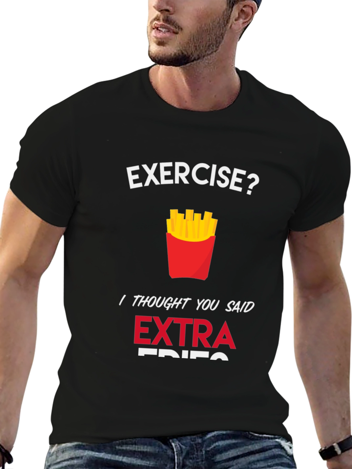 Funny Extra Fries Graphic T-Shirt for Food Lovers