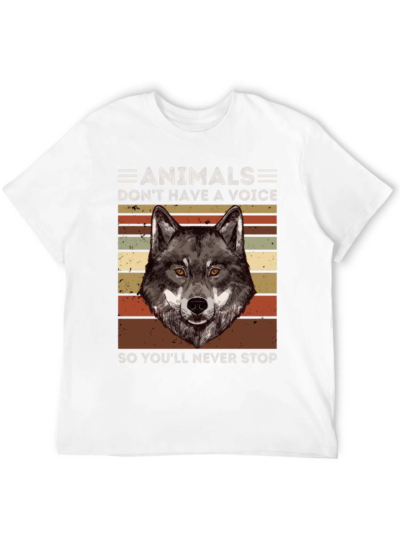 Animals Voice Wolf Graphic Tee - Black