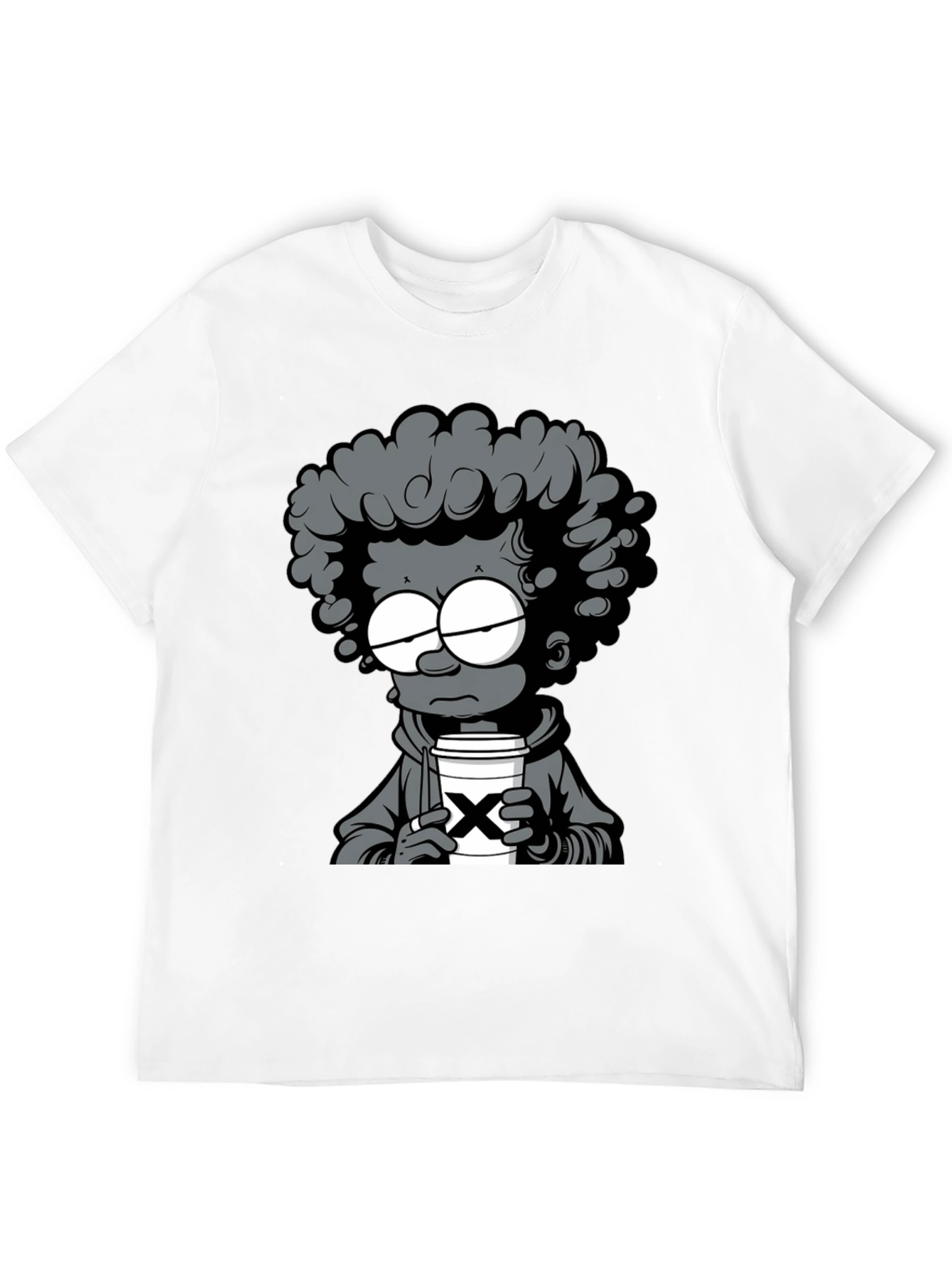 Cartoon Graphic T-Shirt - Coffee Lover