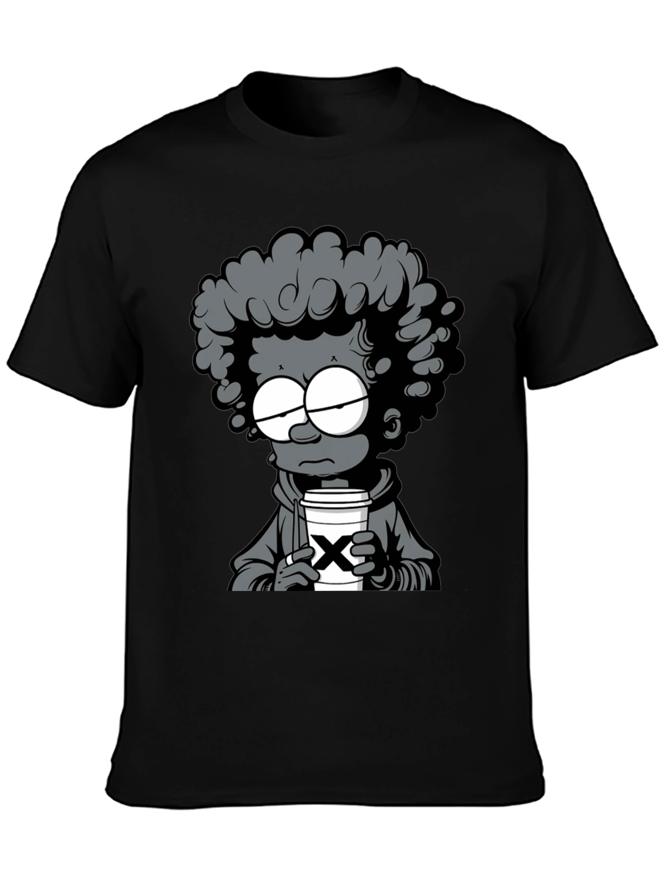 Cartoon Graphic T-Shirt - Coffee Lover