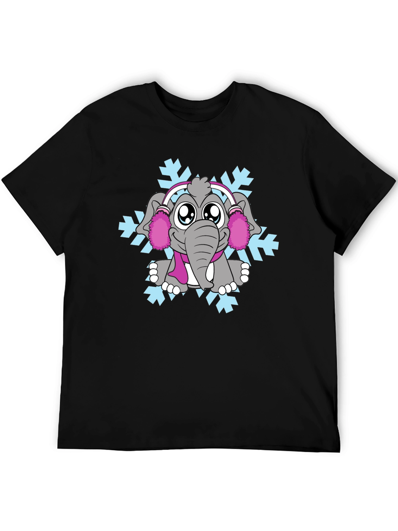 Elephant Snowflake Graphic Tee - Winter Style
