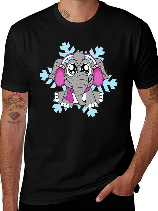 Elephant Snowflake Graphic Tee - Winter Style