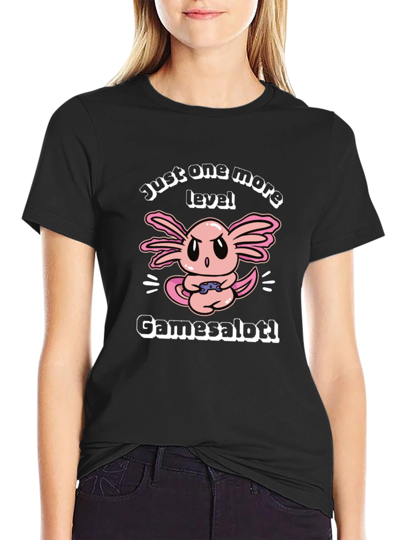 Gamer Axolotl T-Shirt - Just One More Level