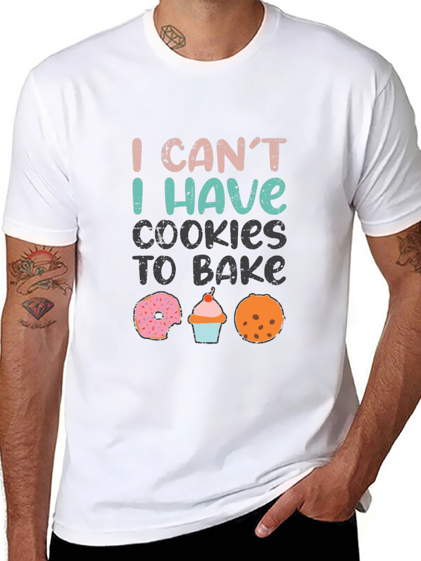 Baking Humor T-Shirt: I Cant Cookies to Bake