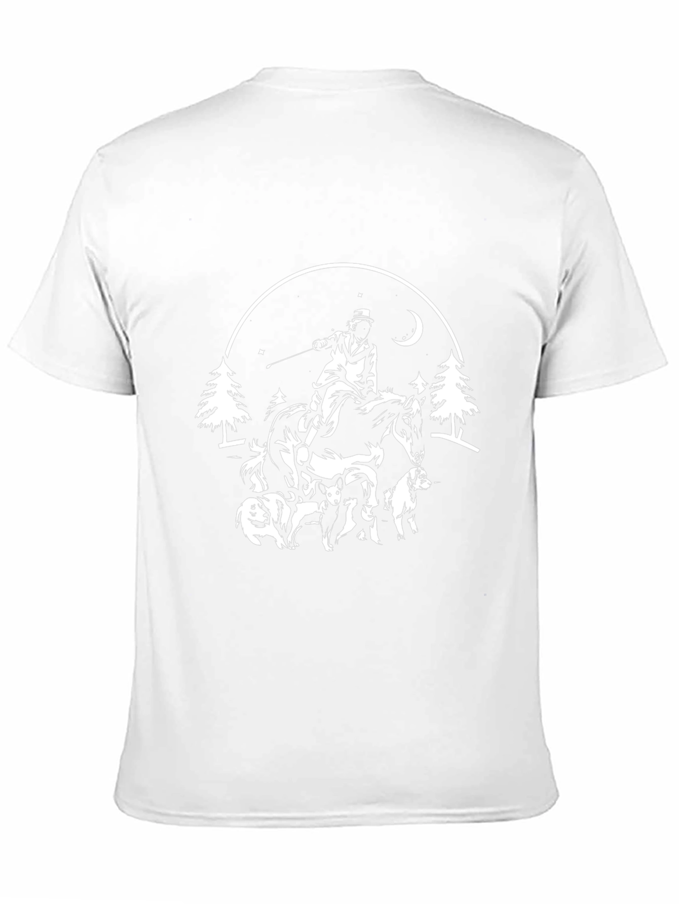 Black T-Shirt Horse Rider Dog Pack Graphic Tee