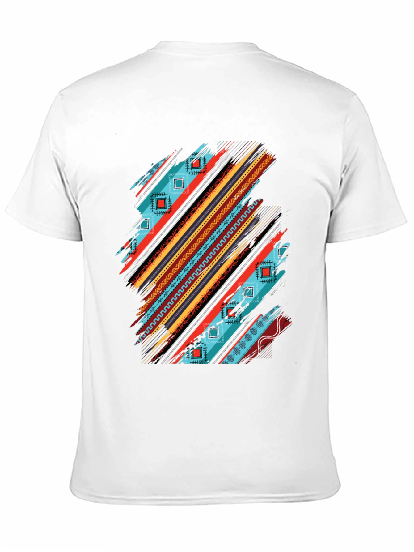 Tribal Stripe Graphic Mens Black T-Shirt