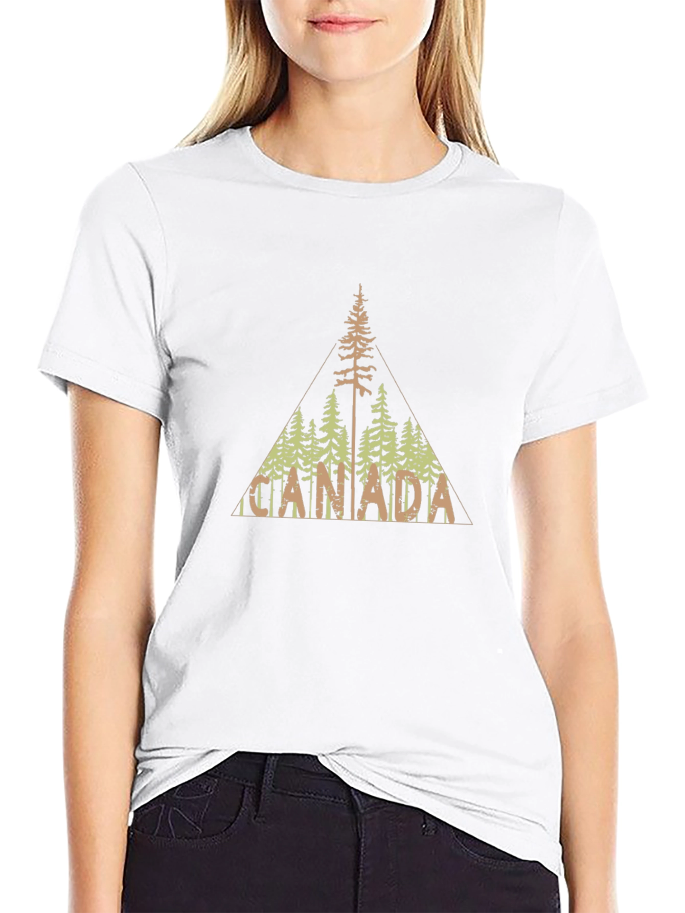 Canada Tree Line Graphic Black T-Shirt