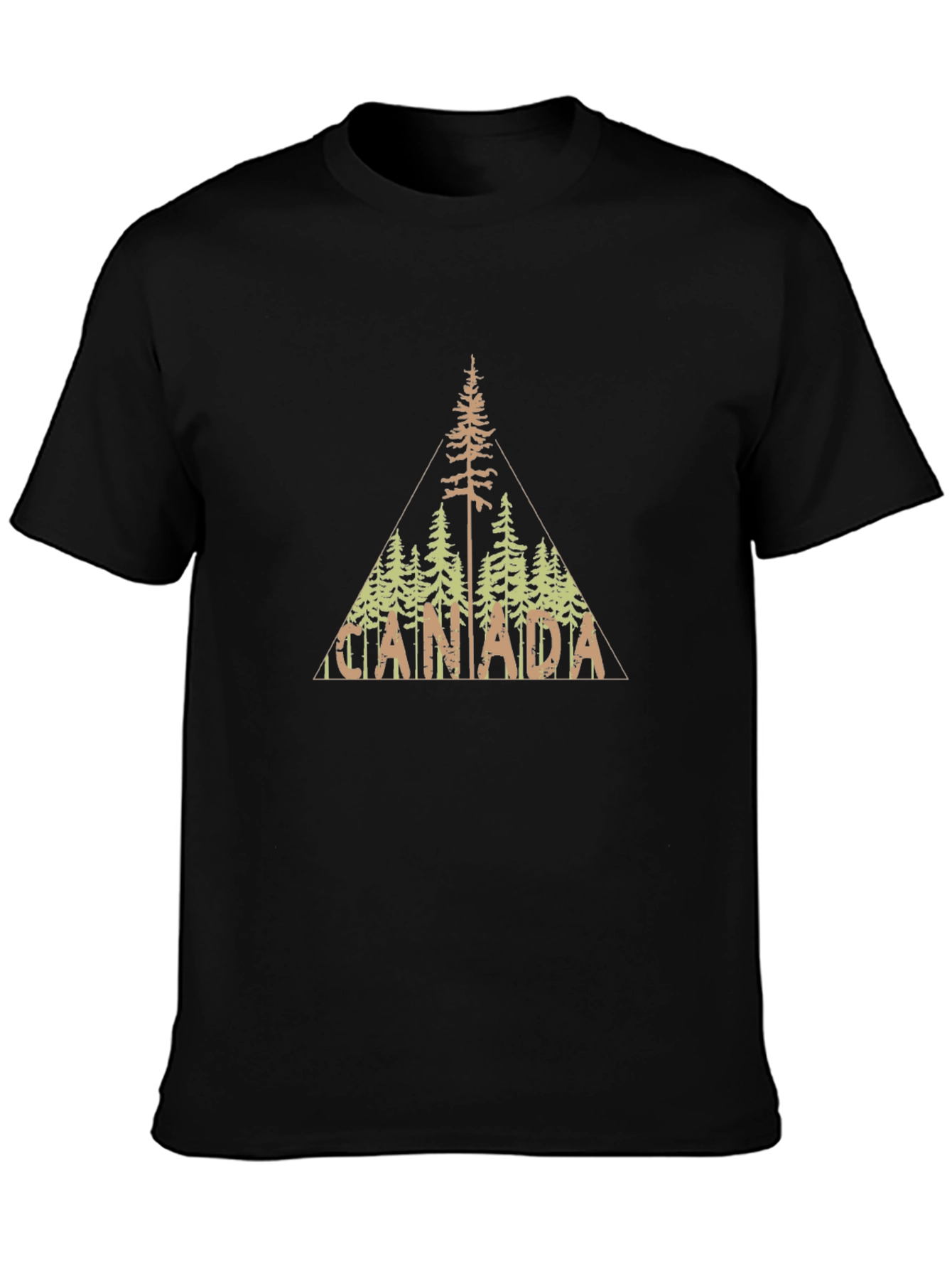 Canada Tree Line Graphic Black T-Shirt
