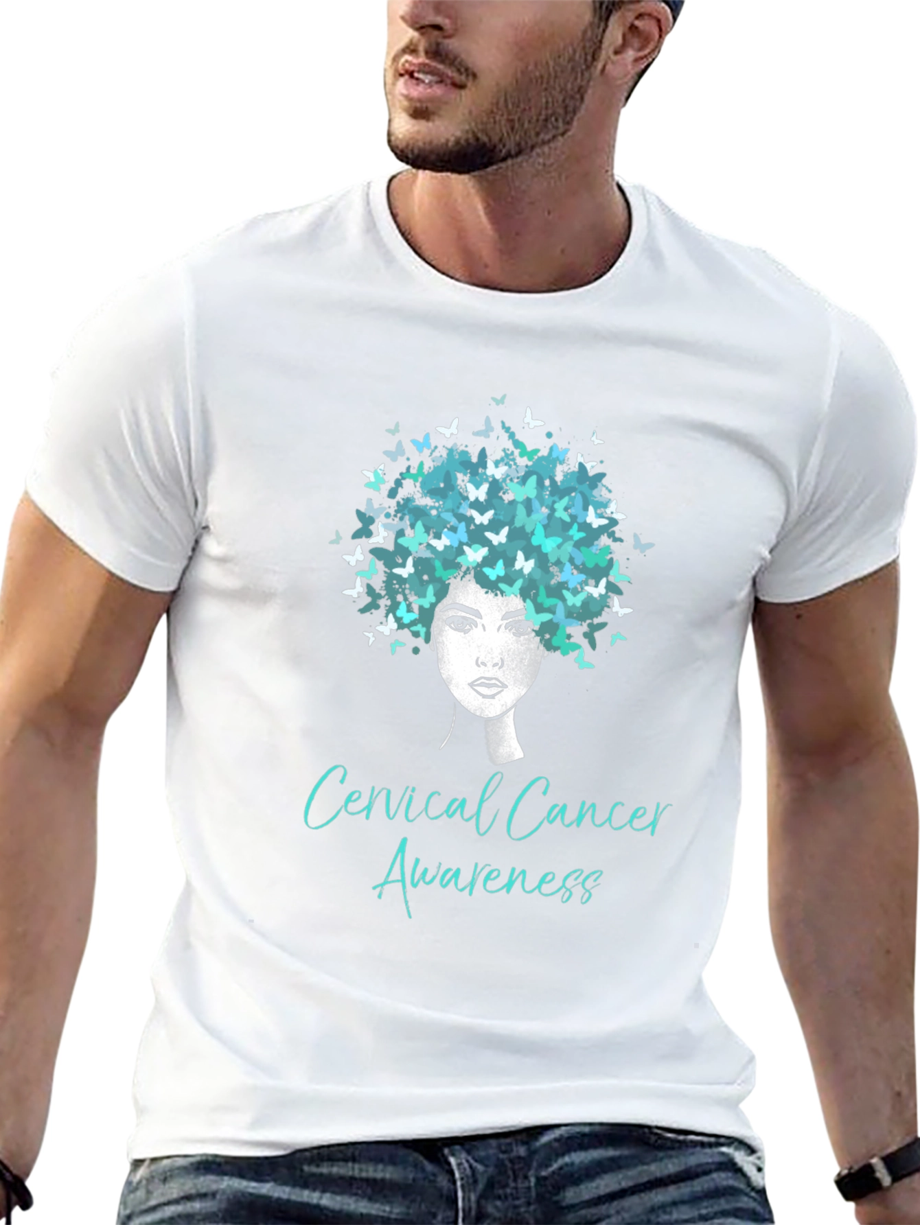 Cervical Cancer Awareness Butterfly T-Shirt