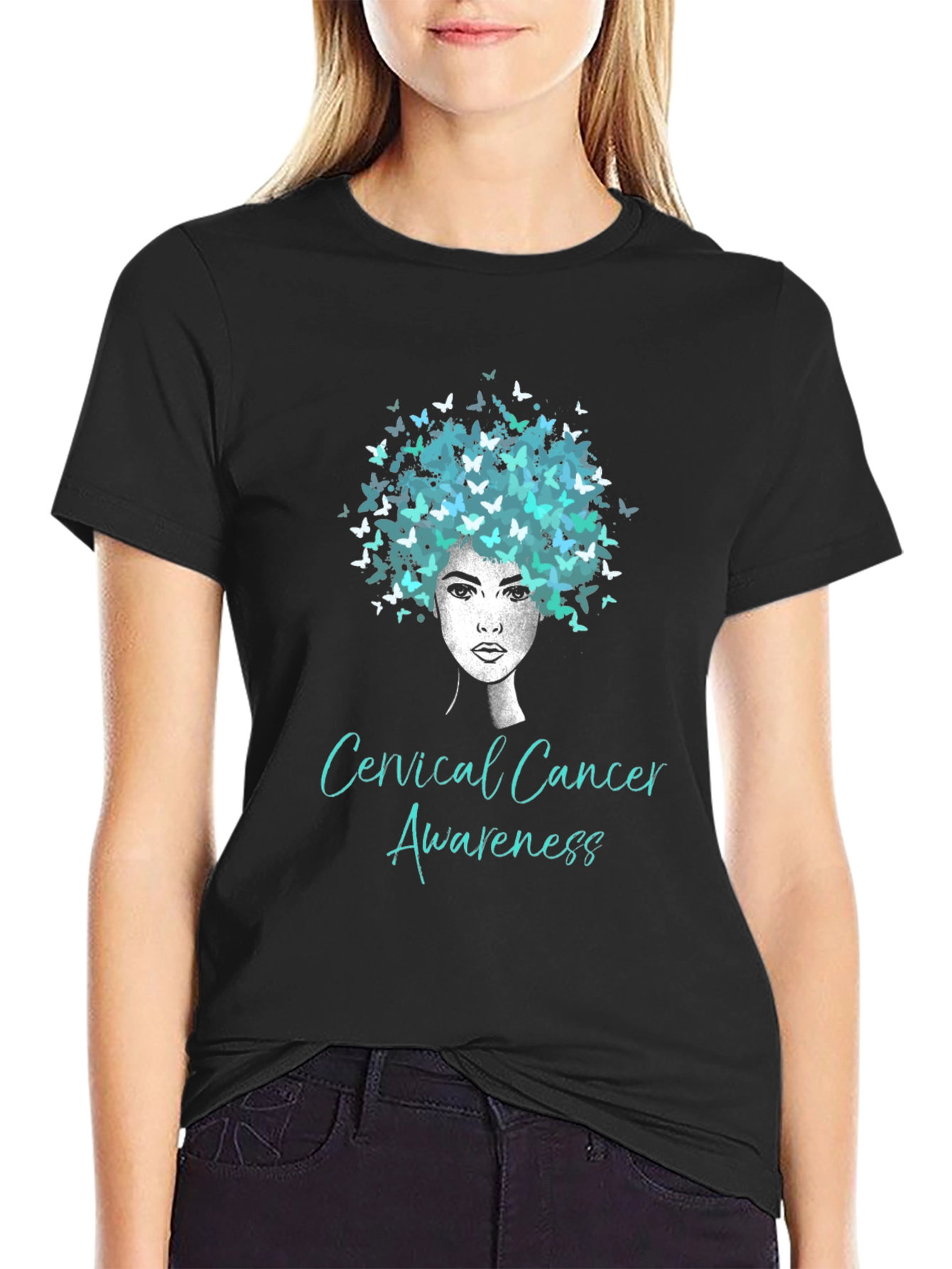 Cervical Cancer Awareness Butterfly T-Shirt
