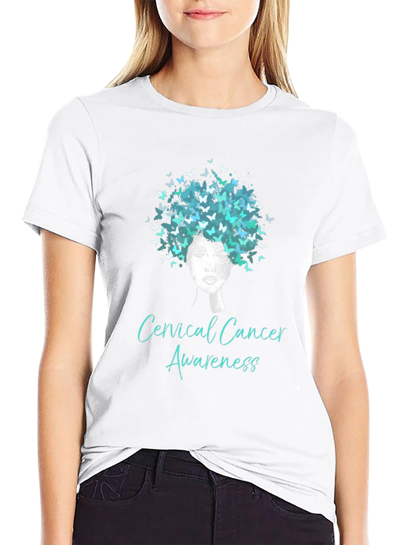 Cervical Cancer Awareness Butterfly T-Shirt