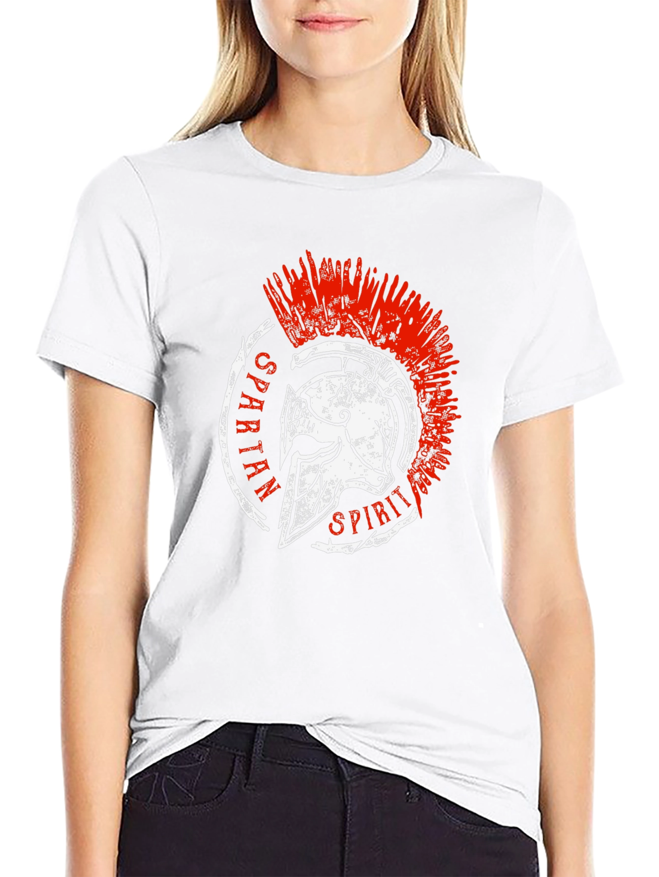 Spartan Spirit Graphic Tee - Black Cotton T-Shirt