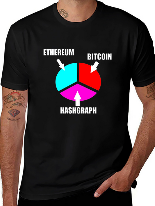 Crypto Pie Chart T-Shirt - Bitcoin Ethereum Hashgraph Tee