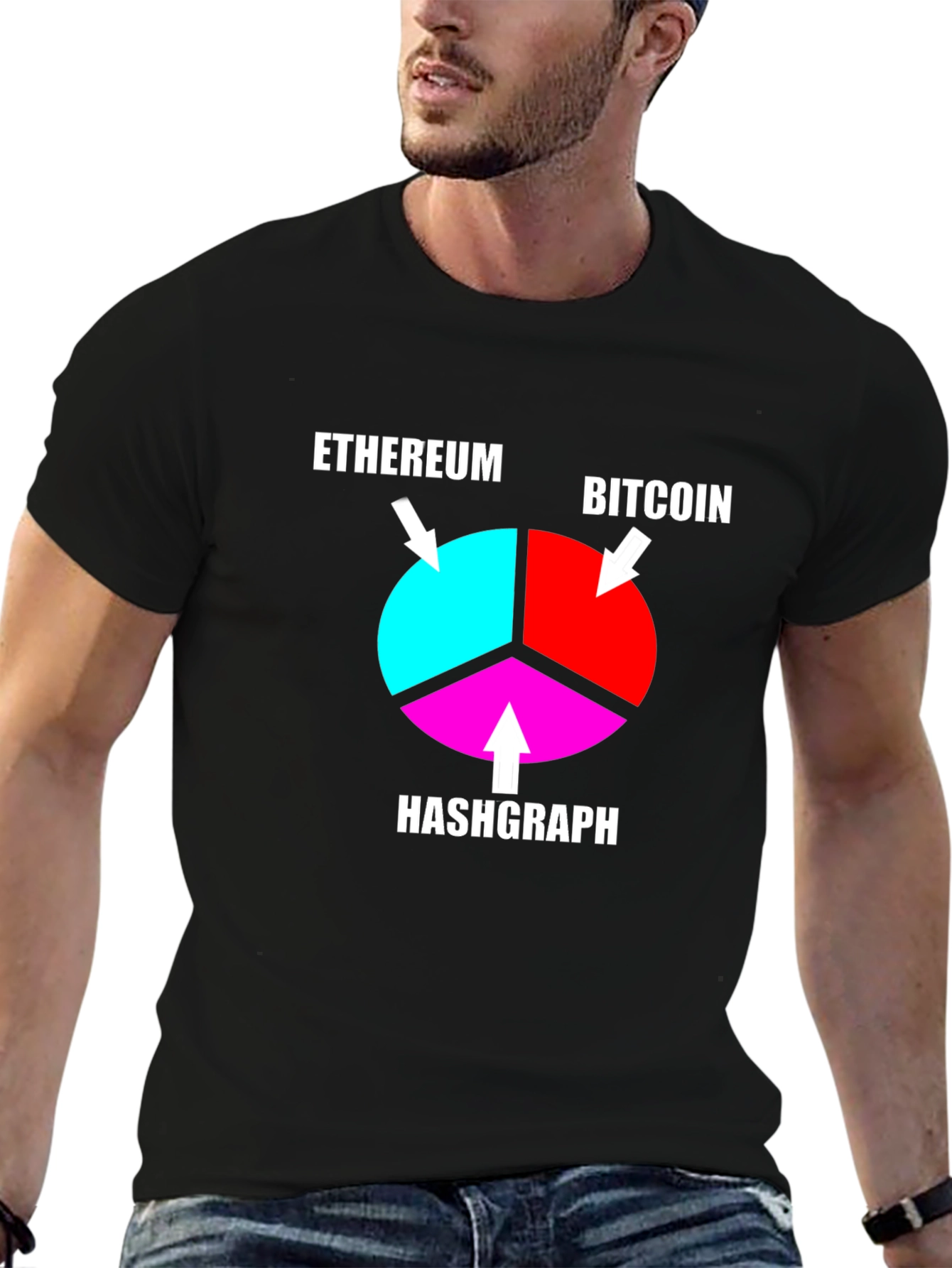 Crypto Pie Chart T-Shirt - Bitcoin Ethereum Hashgraph Tee