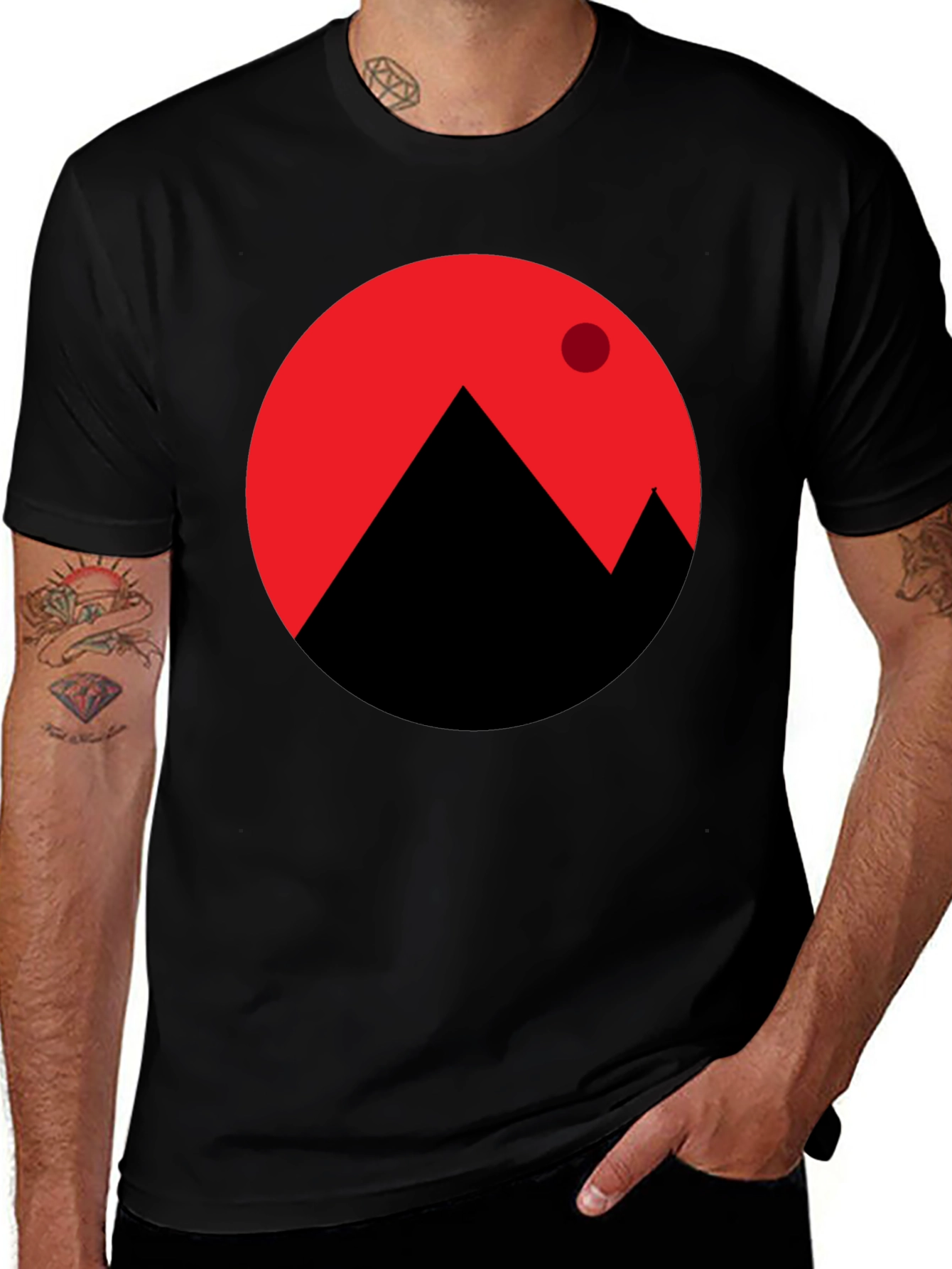 Modern Mountainscape Graphic T-Shirt