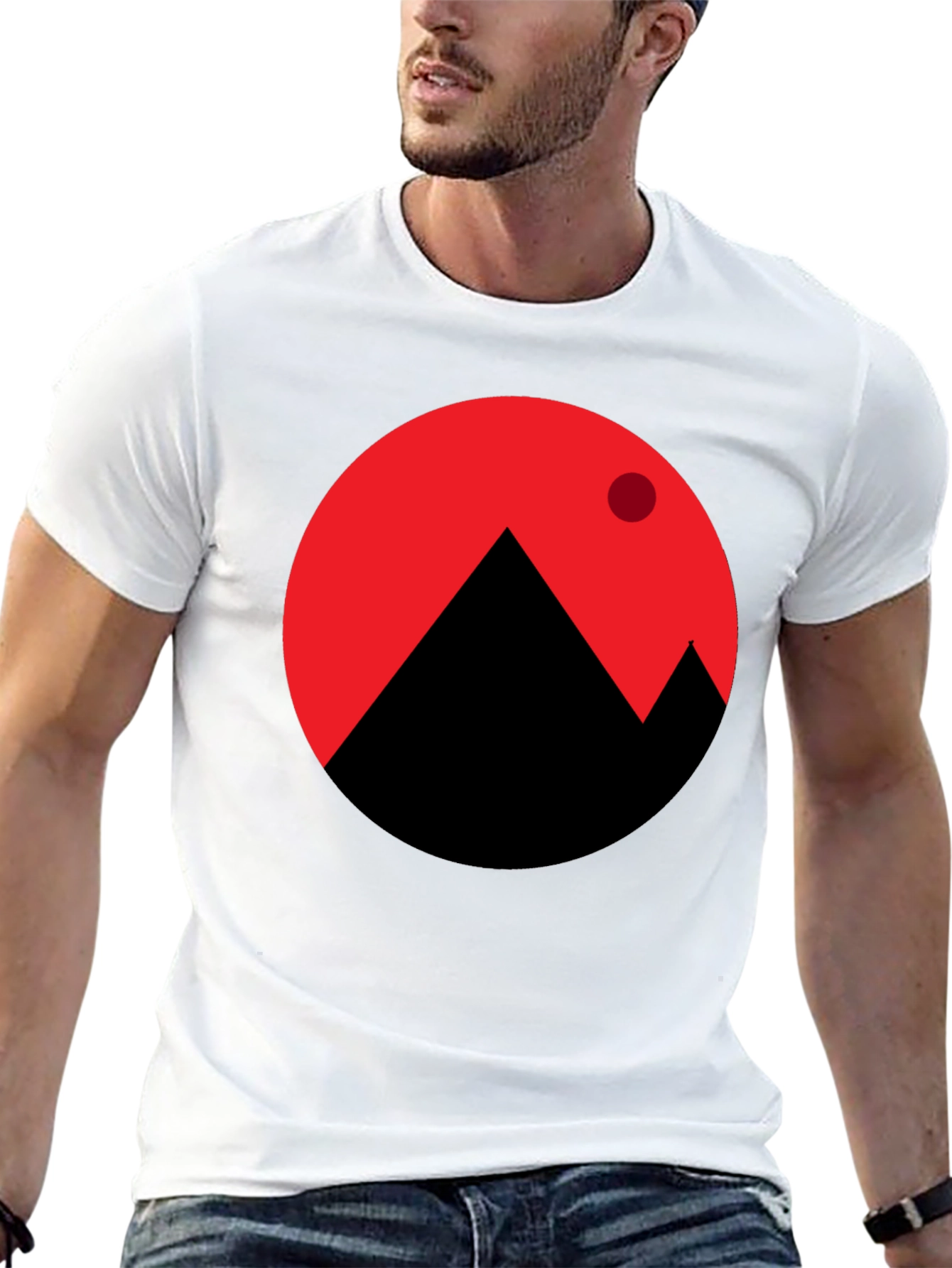 Modern Mountainscape Graphic T-Shirt