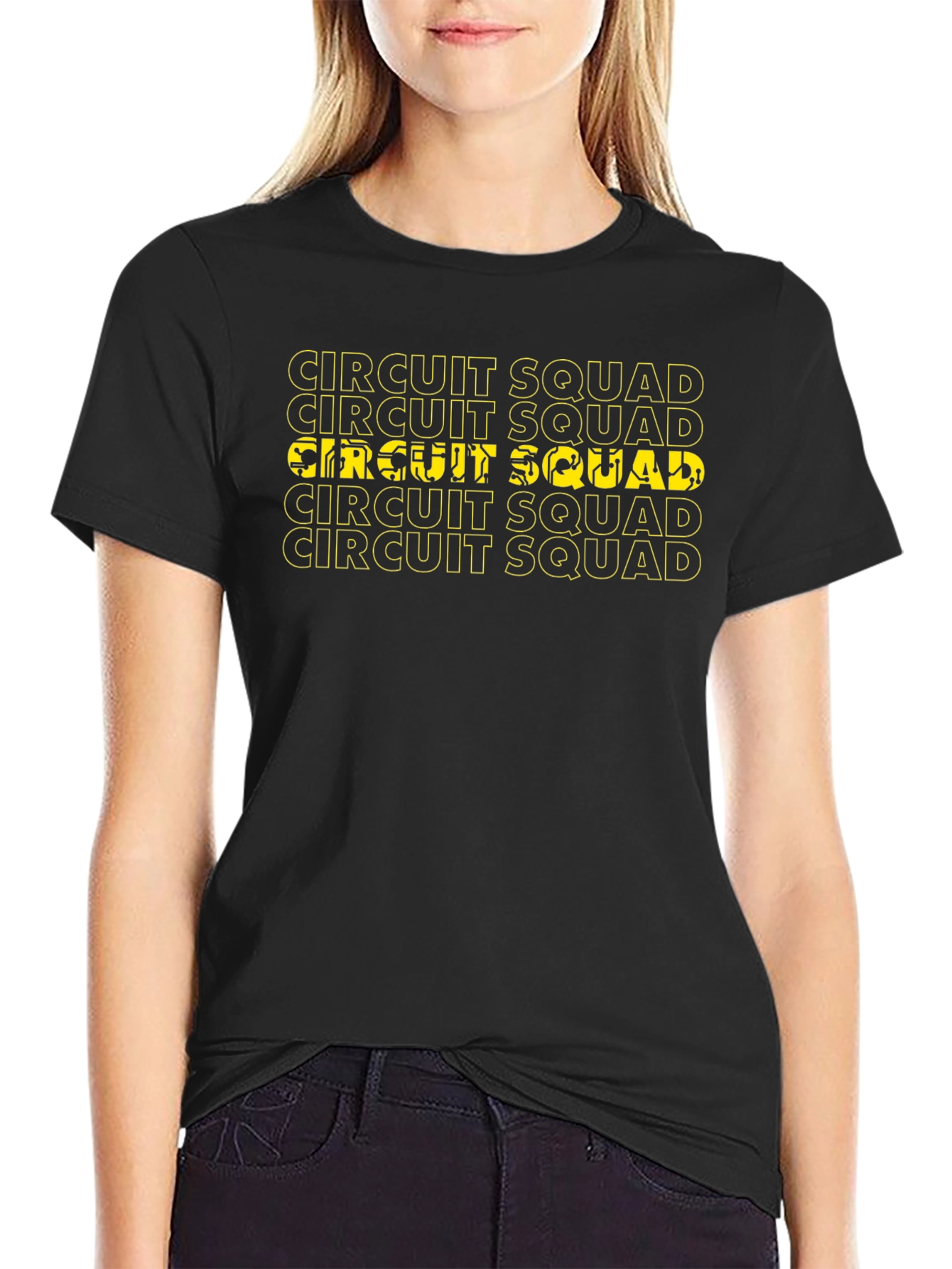 Circuit Squad Graphic Tee - Black Cotton T-Shirt