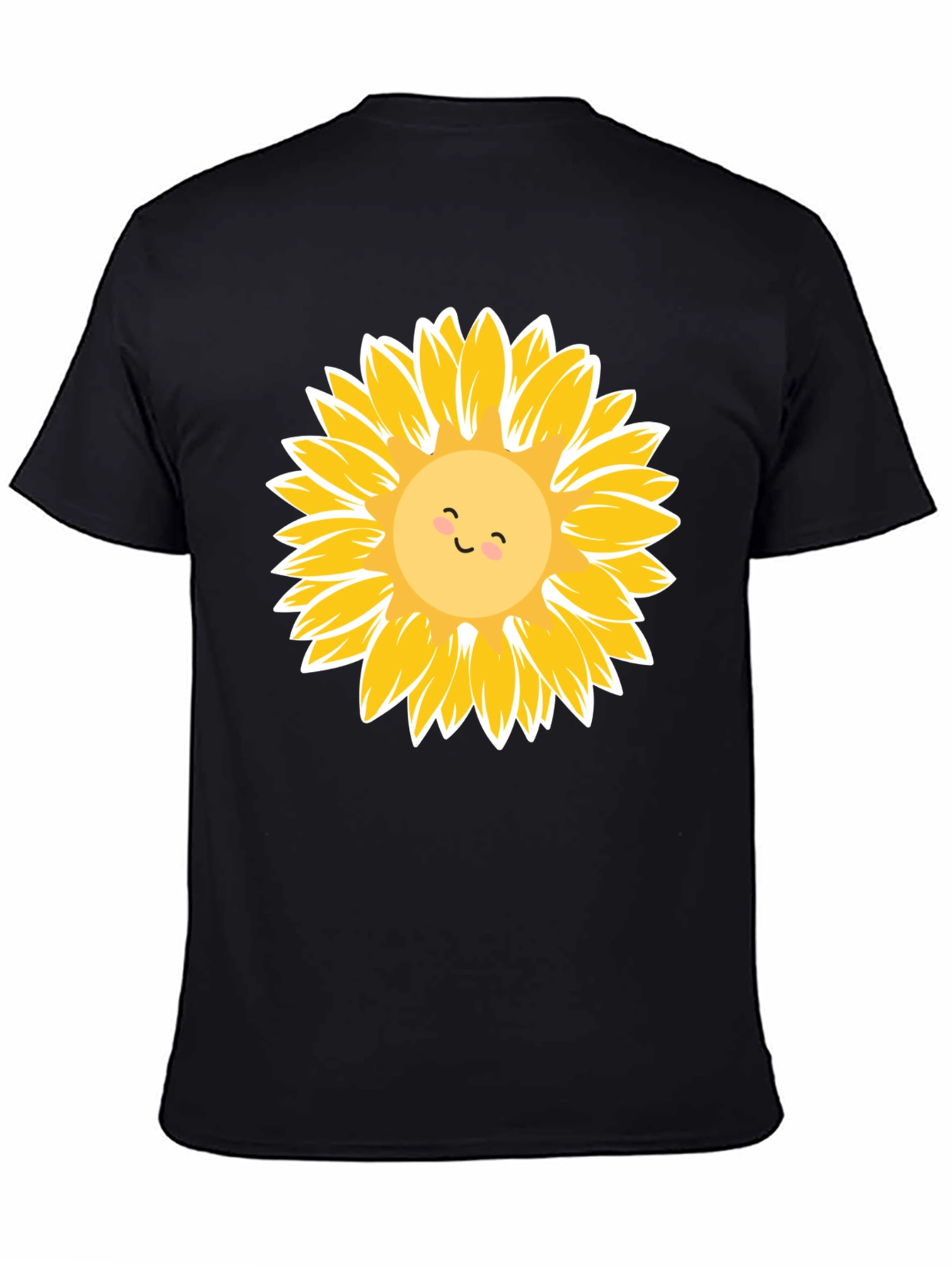 Sunflower Graphic Tee - Black Cotton Casual Shirt