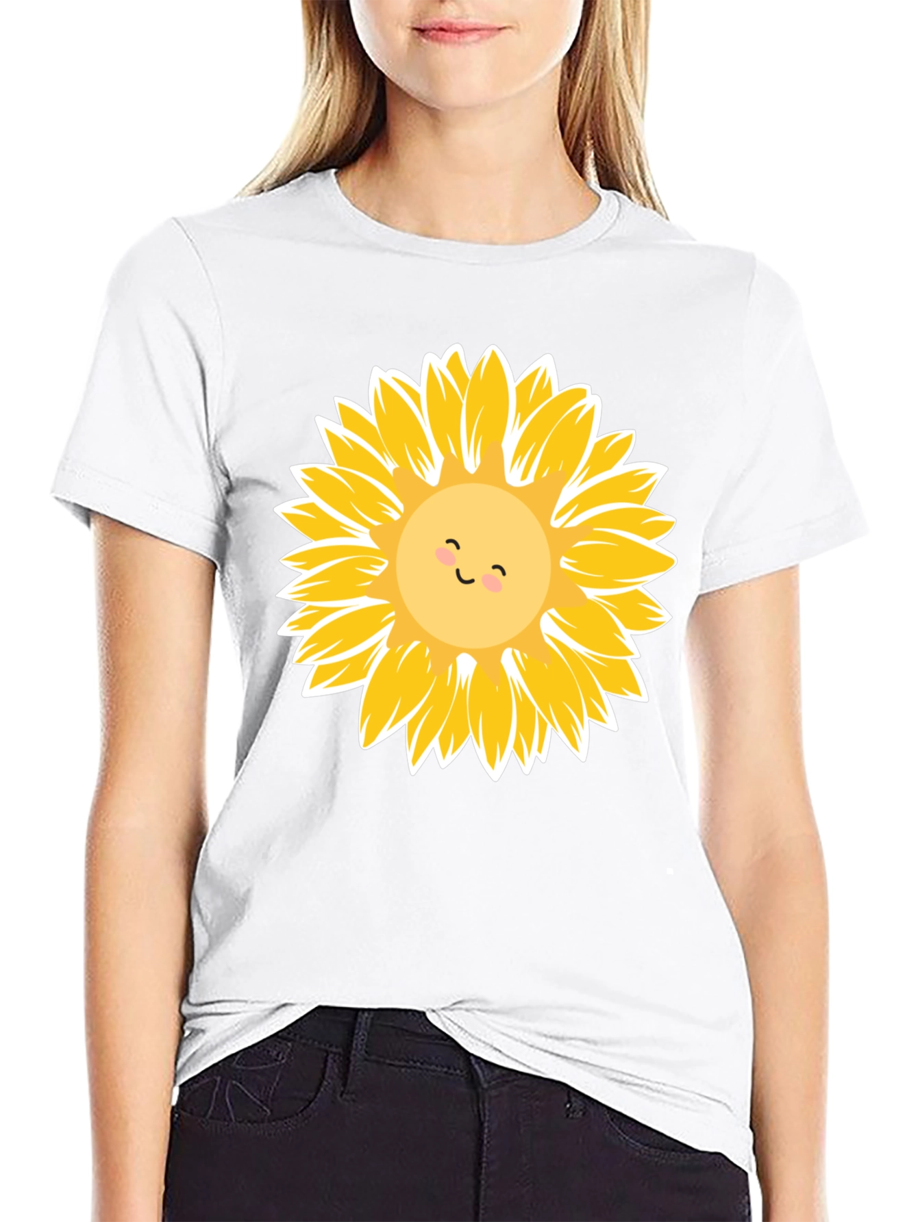 Sunflower Graphic Tee - Black Cotton Casual Shirt