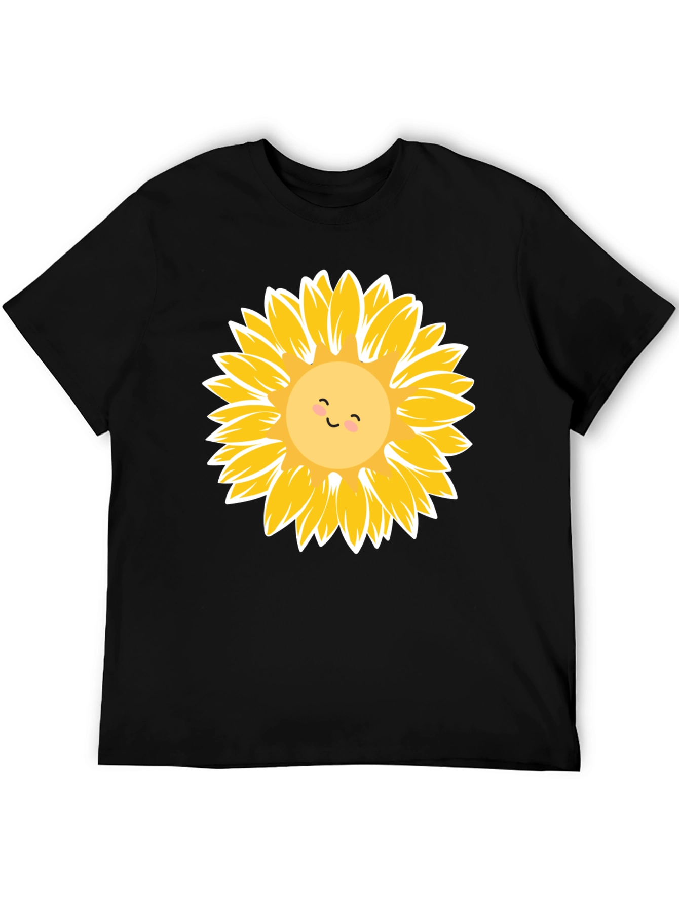 Sunflower Graphic Tee - Black Cotton Casual Shirt