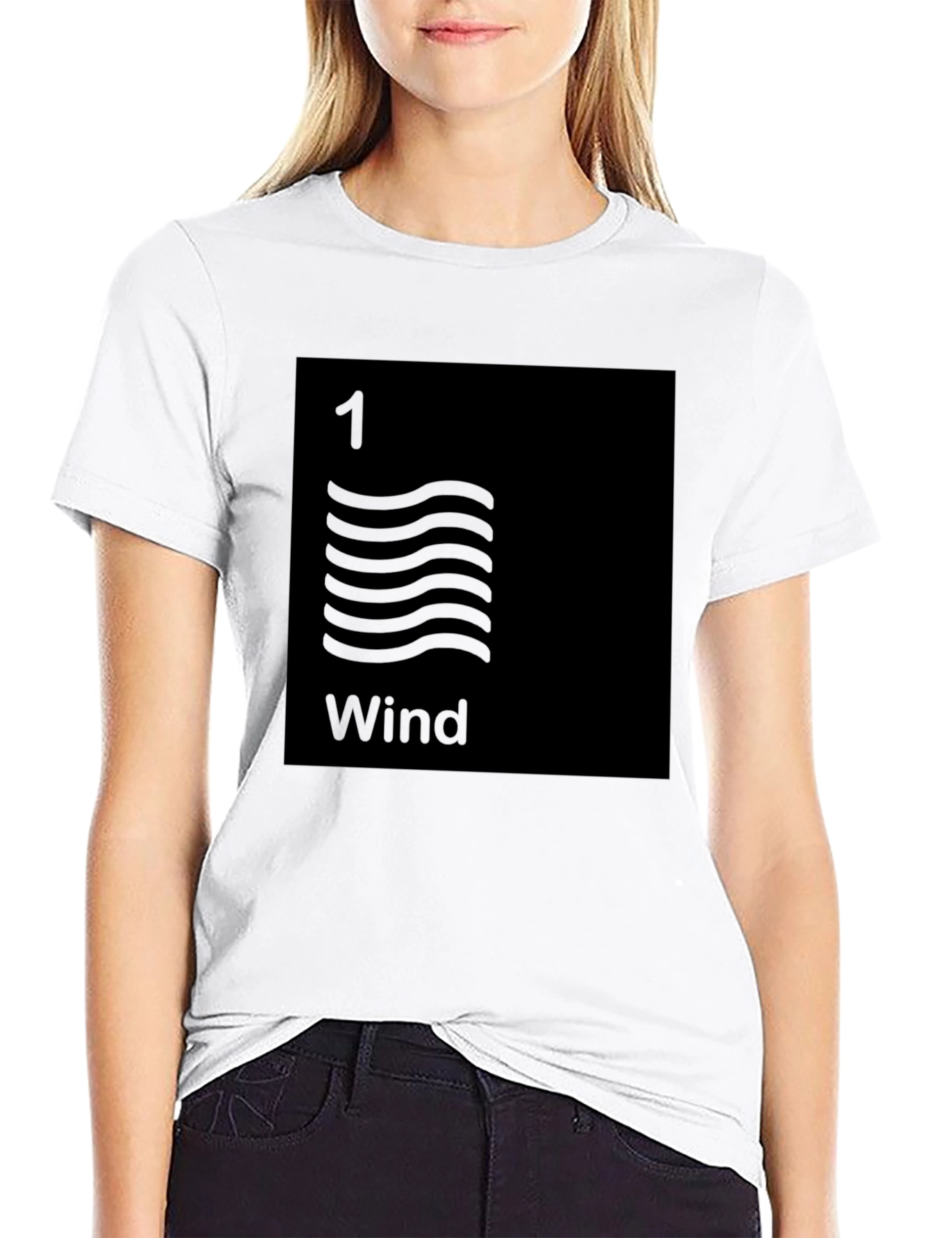 Wind Element Black T-Shirt - Minimalist Design