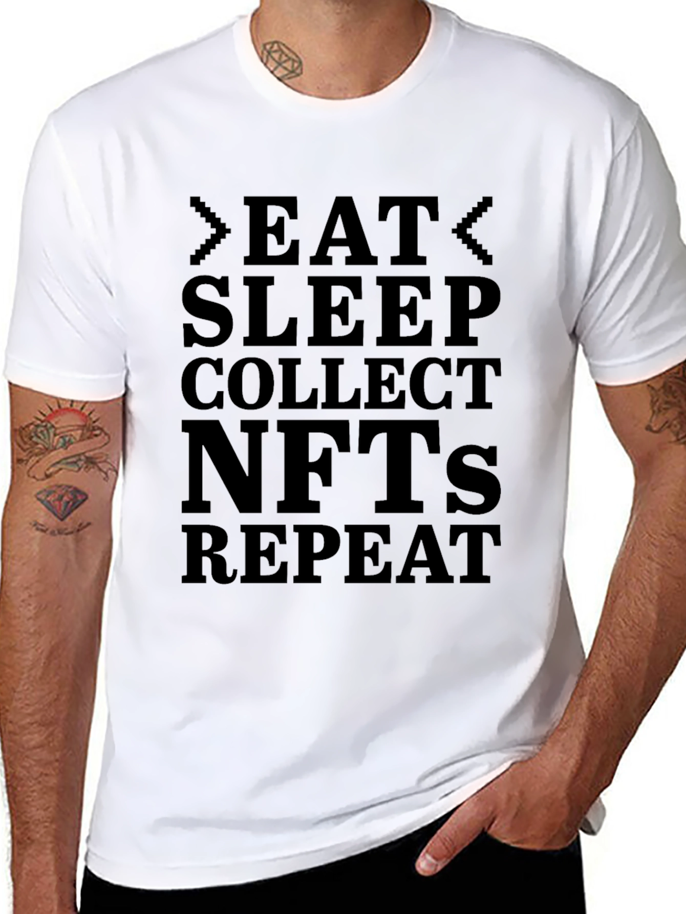Eat Sleep Collect NFTs Repeat Black T-Shirt