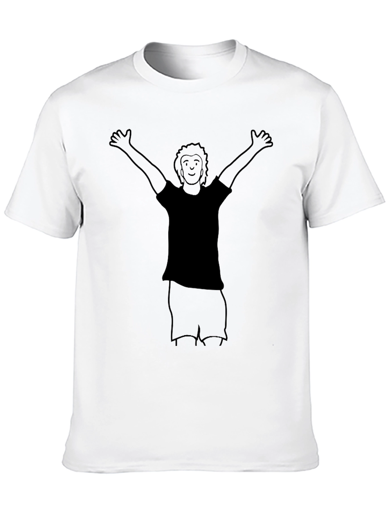 Mans Black Graphic Tee - Stick Figure Design