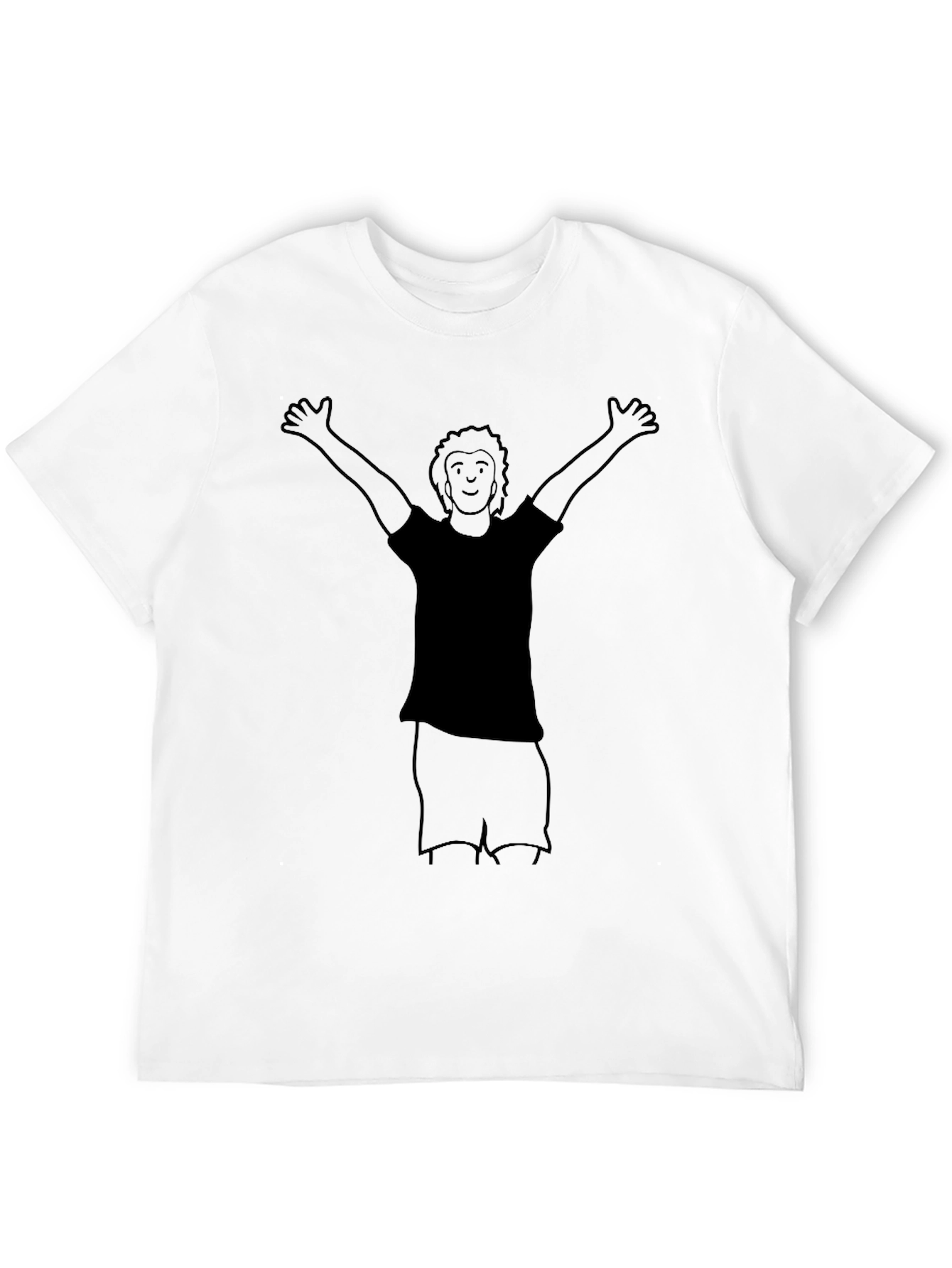 Mans Black Graphic Tee - Stick Figure Design