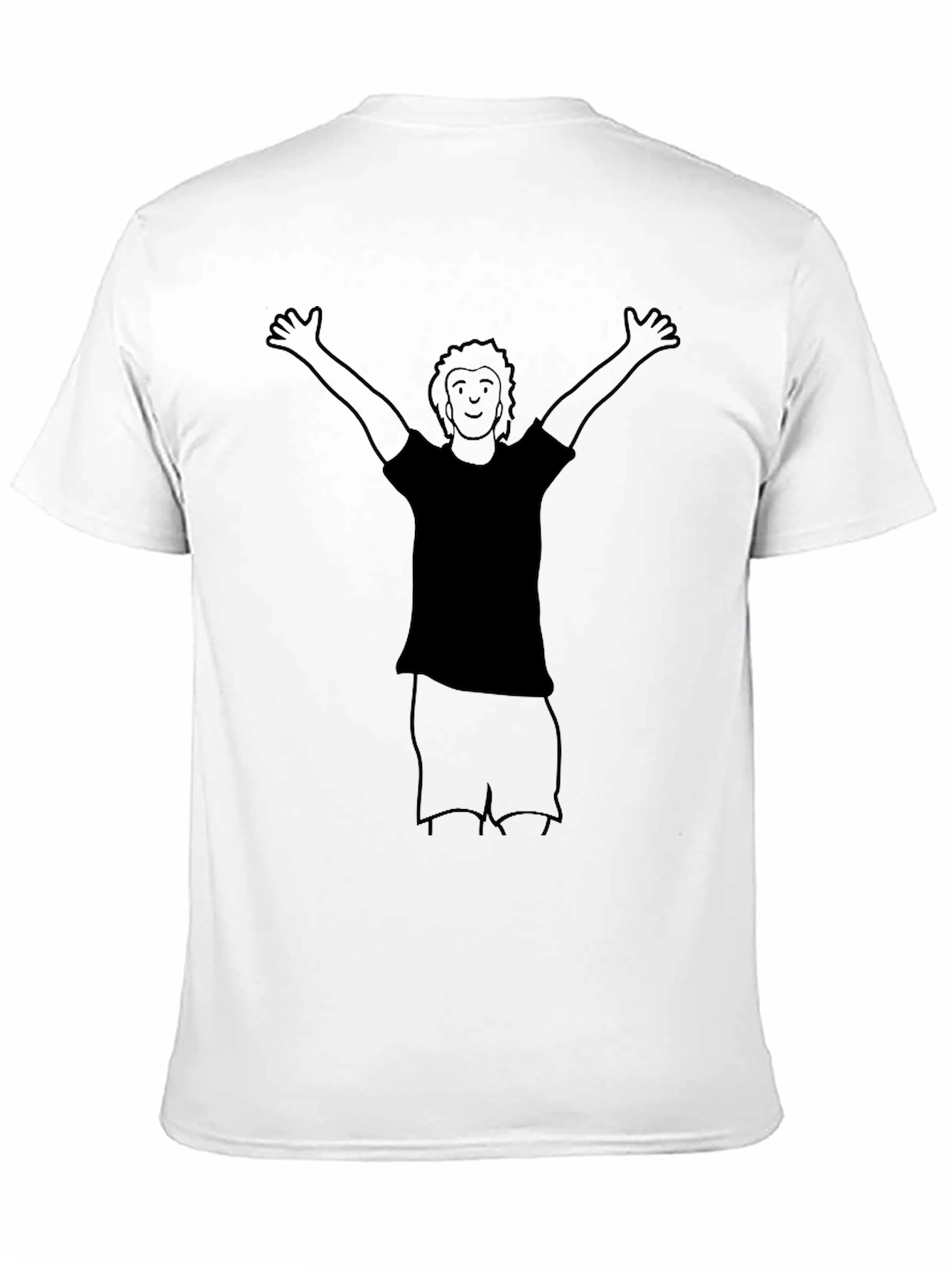 Mans Black Graphic Tee - Stick Figure Design