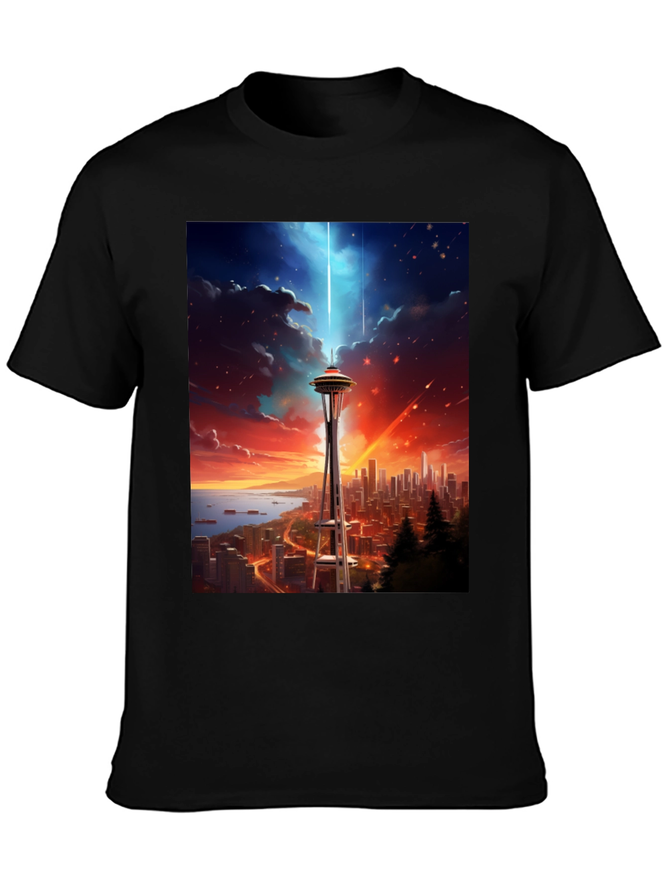 Space Needle Seattle T-Shirt - City Skyline Tee