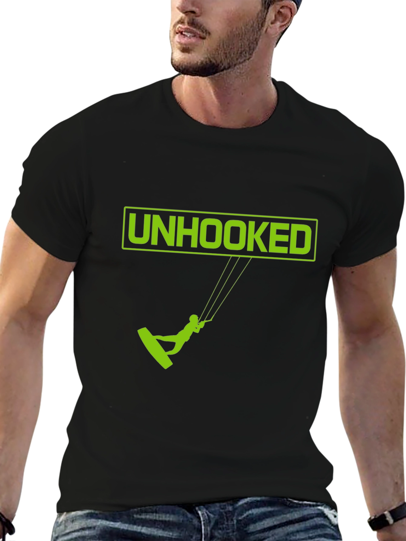 Unhooked Kitesurfing Graphic Tee - Black