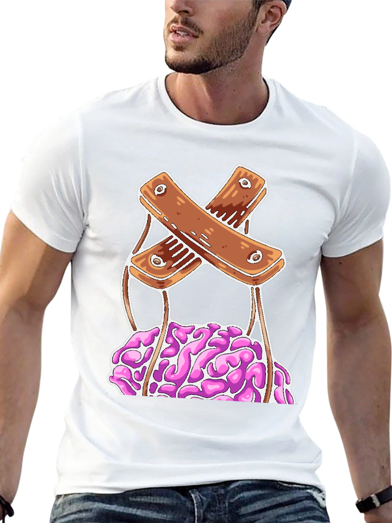 Brain Puppet Graphic Tee - Unique Design