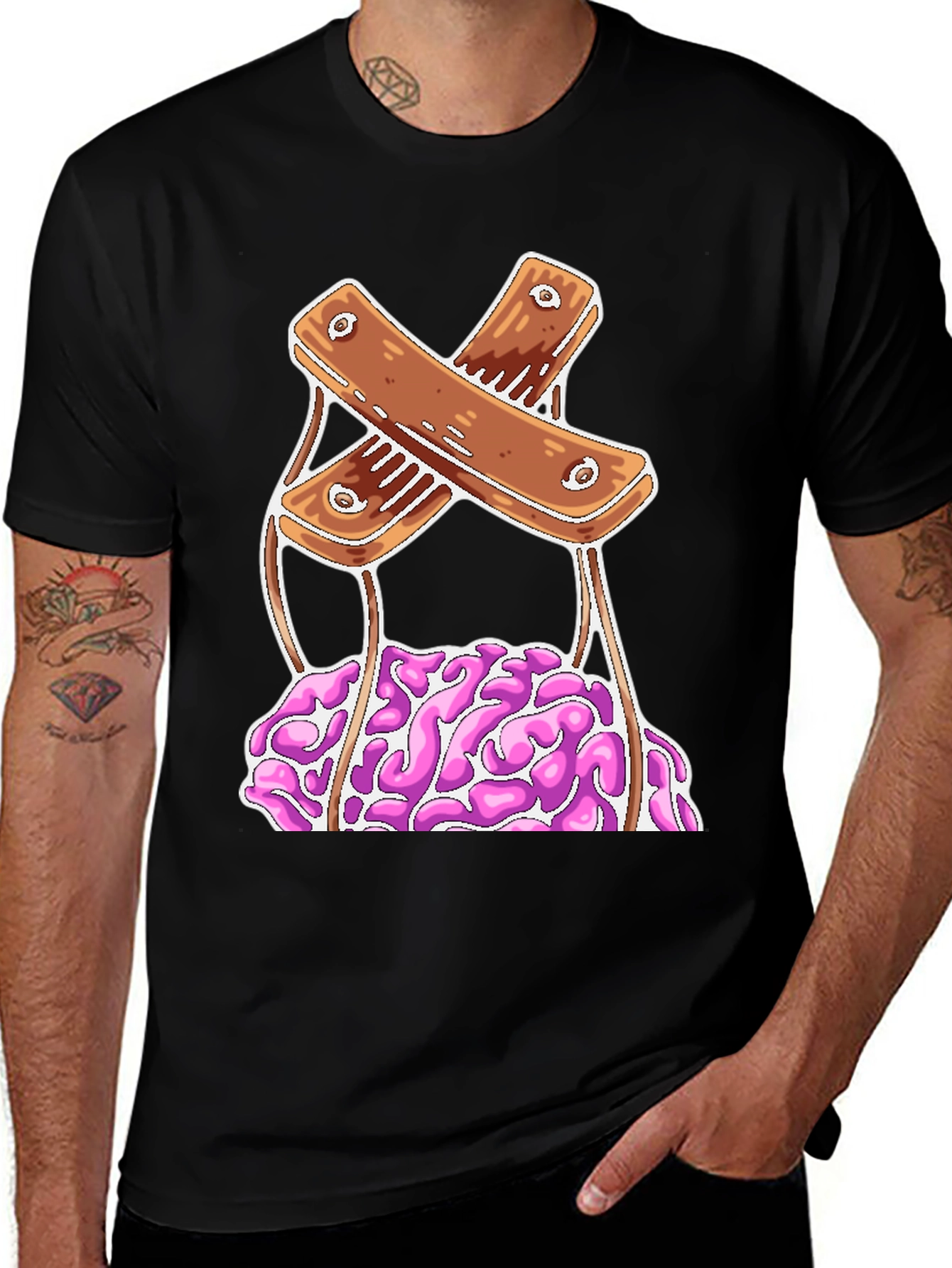 Brain Puppet Graphic Tee - Unique Design