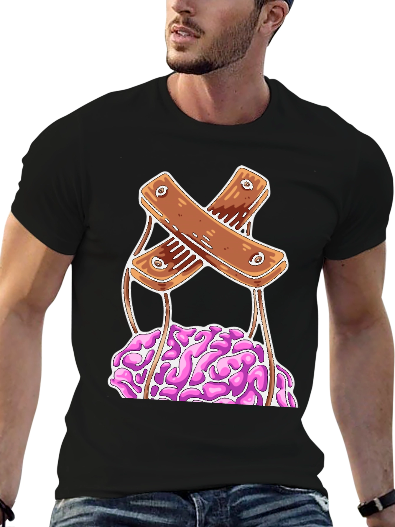 Brain Puppet Graphic Tee - Unique Design