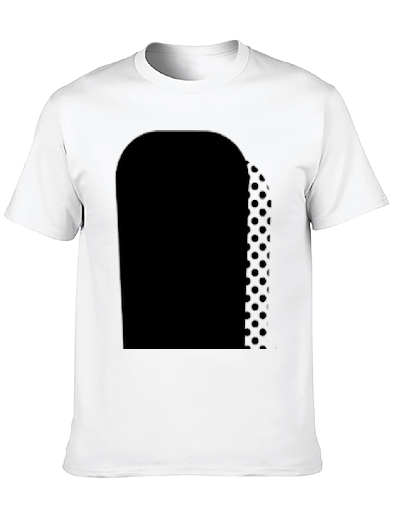 Mens Black T-Shirt with Abstract Panel Design