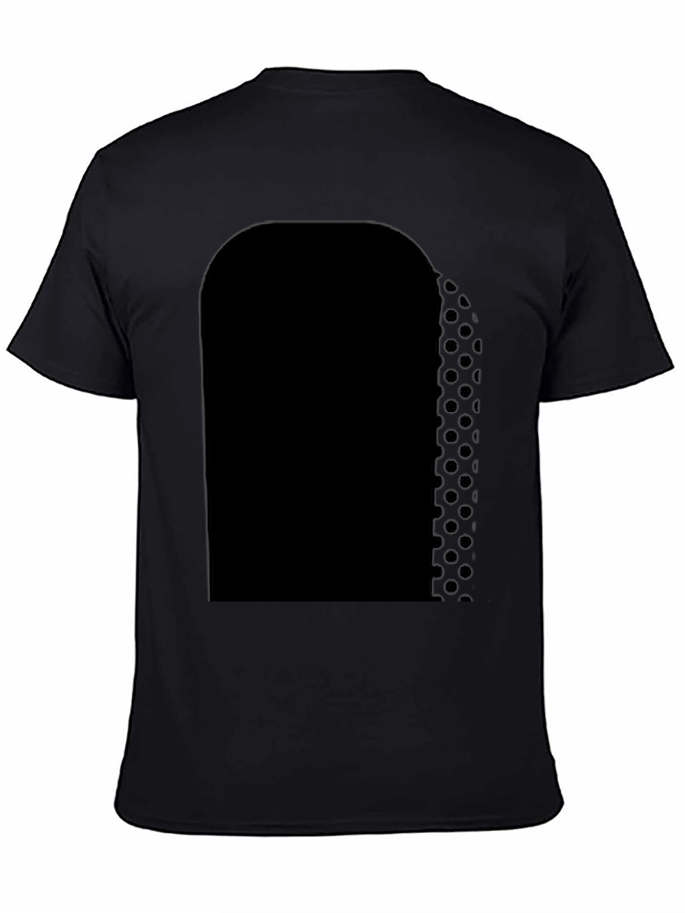Mens Black T-Shirt with Abstract Panel Design