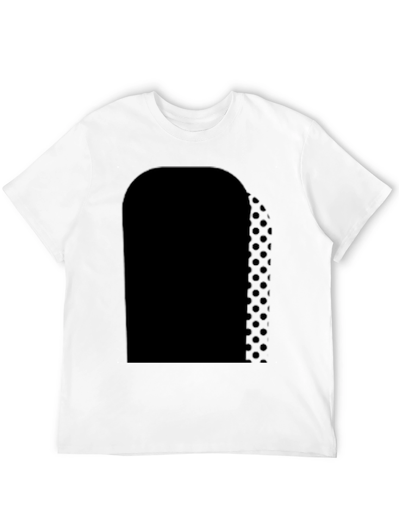 Mens Black T-Shirt with Abstract Panel Design