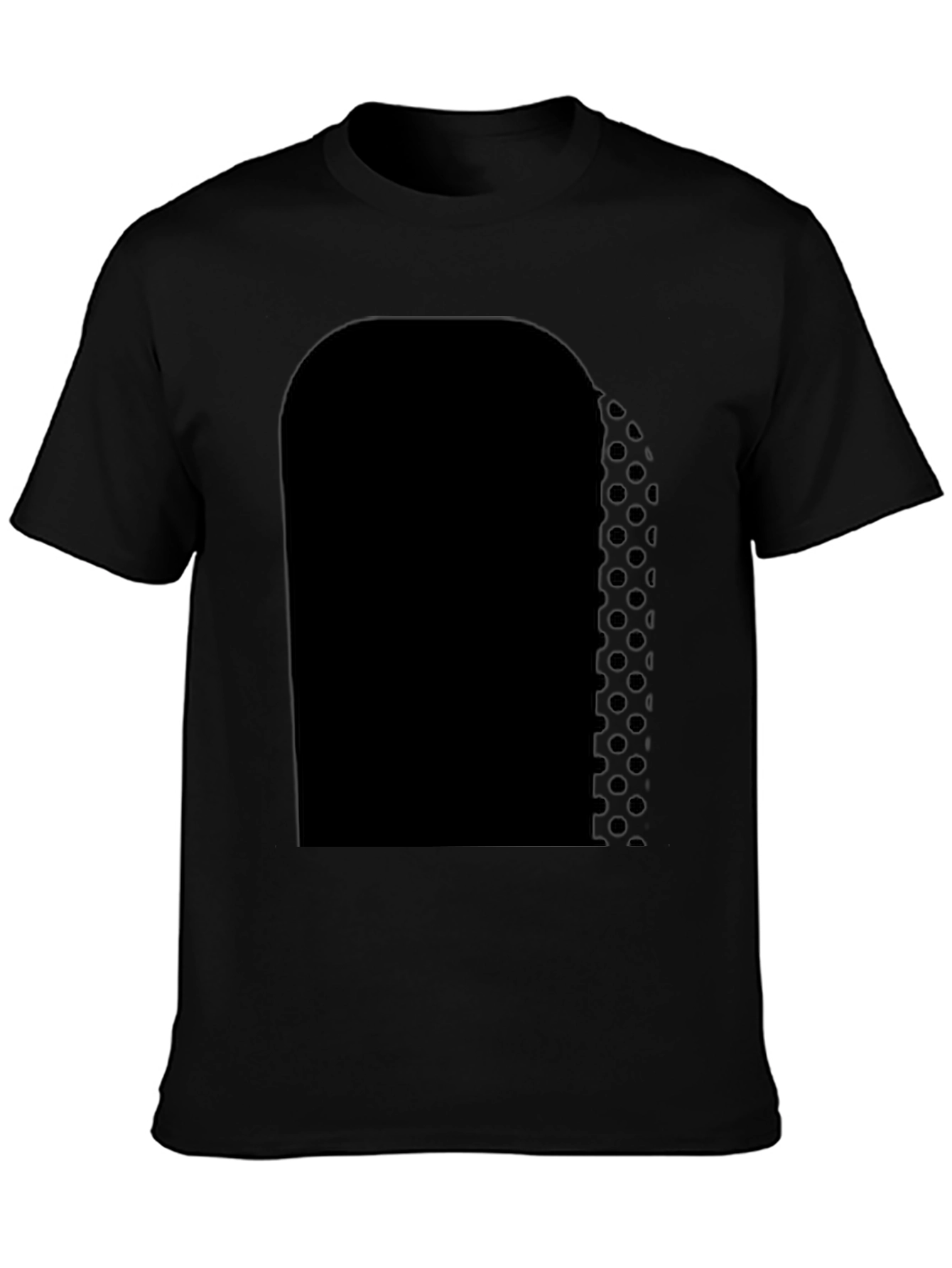 Mens Black T-Shirt with Abstract Panel Design