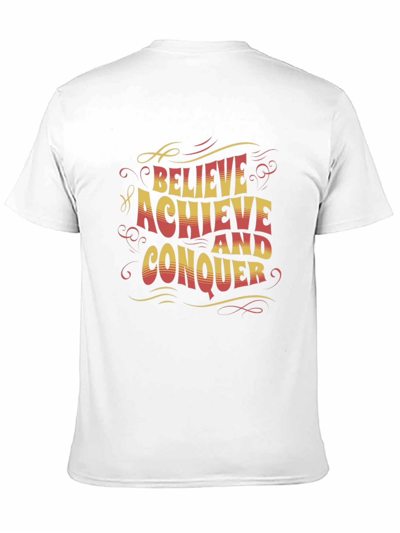 Believe Achieve Conquer Graphic Tee - Black Cotton T-Shirt