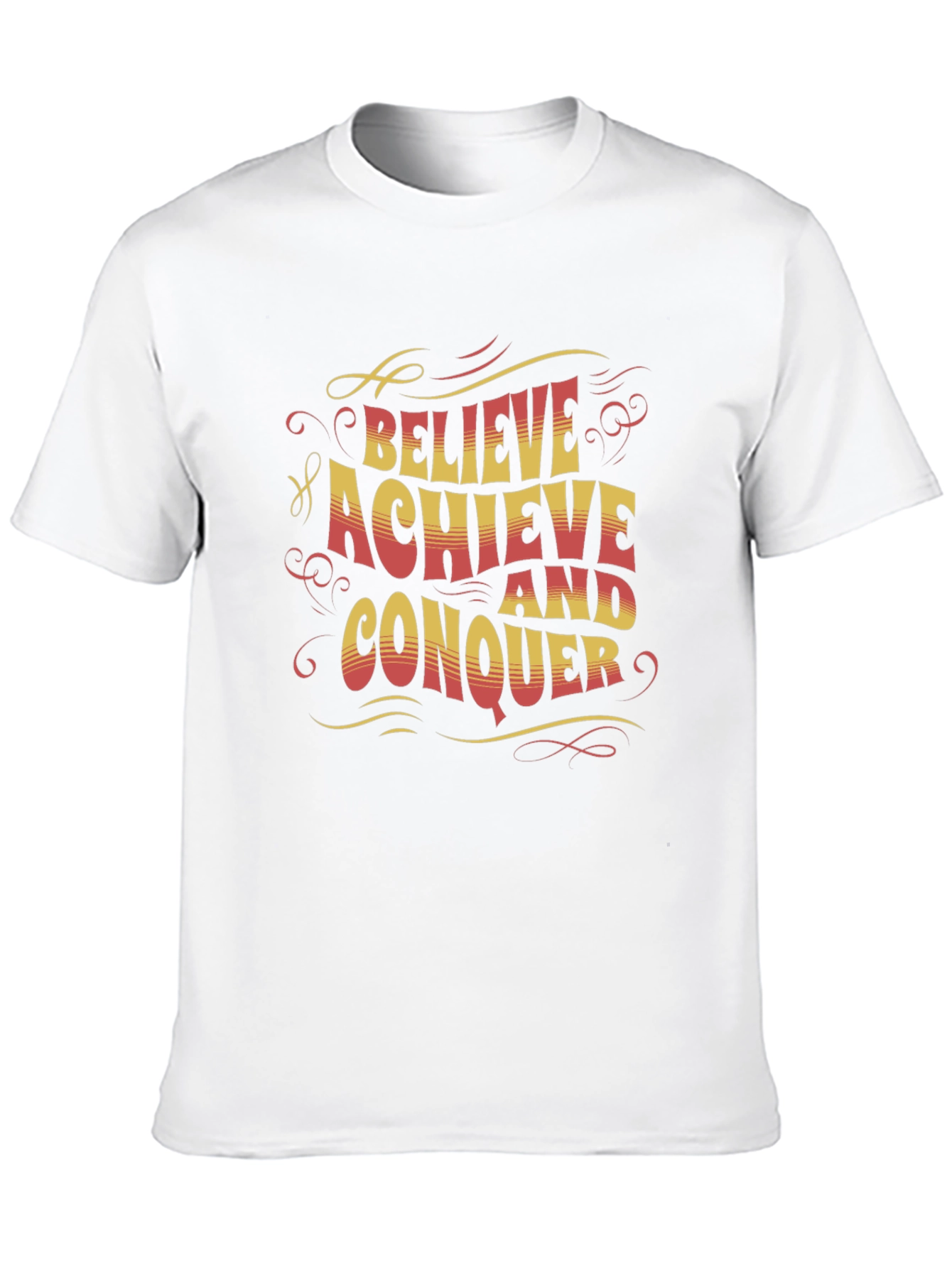 Believe Achieve Conquer Graphic Tee - Black Cotton T-Shirt