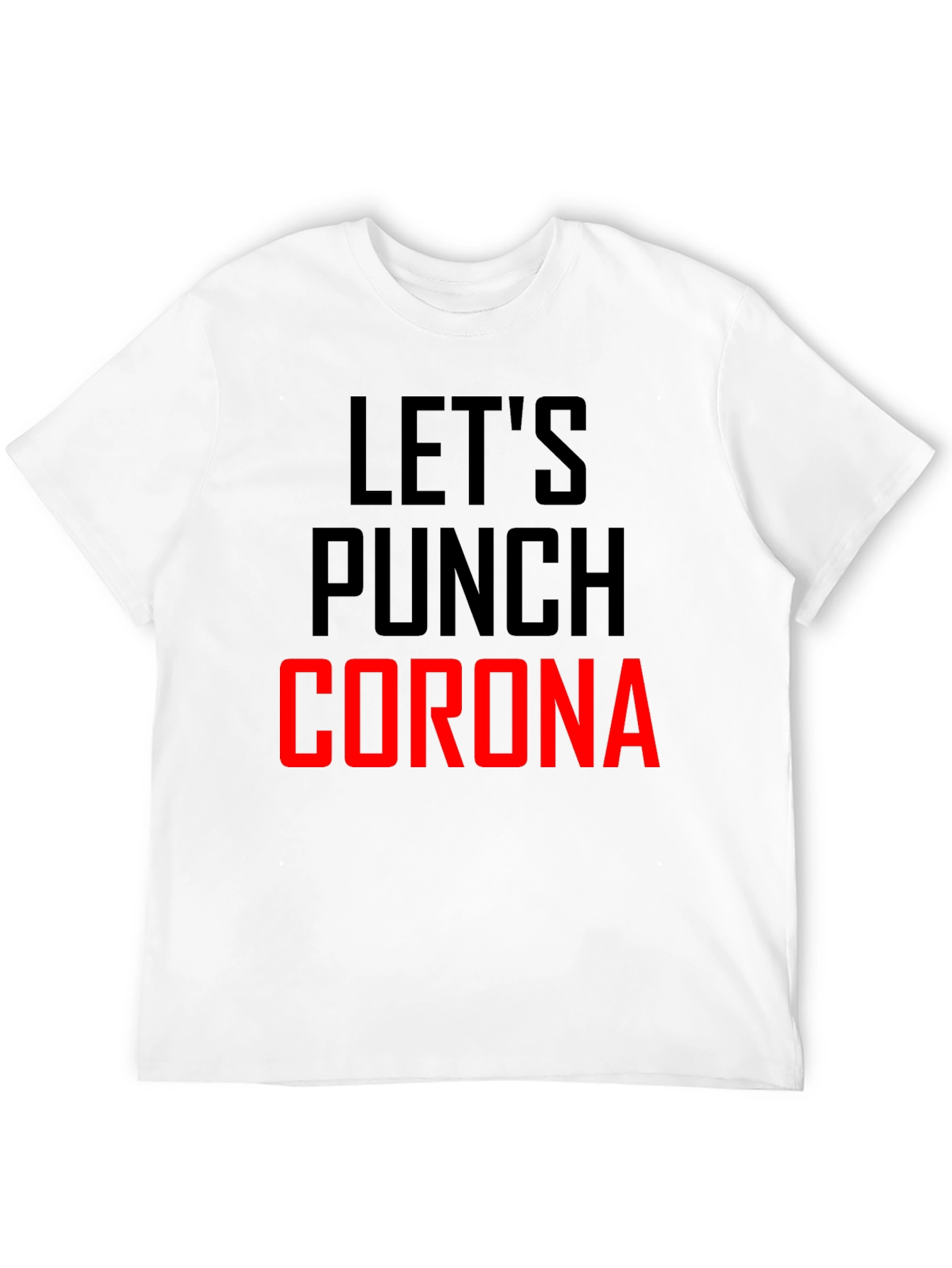 Lets Punch Corona Black Graphic T-Shirt