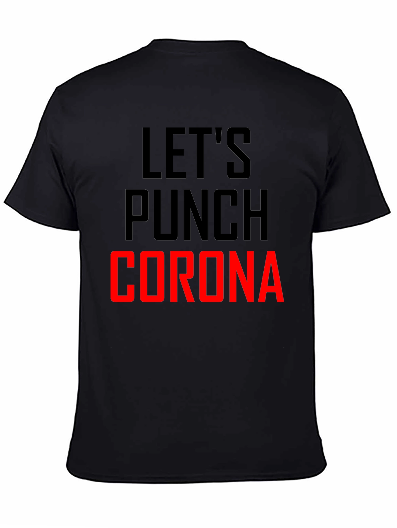 Lets Punch Corona Black Graphic T-Shirt