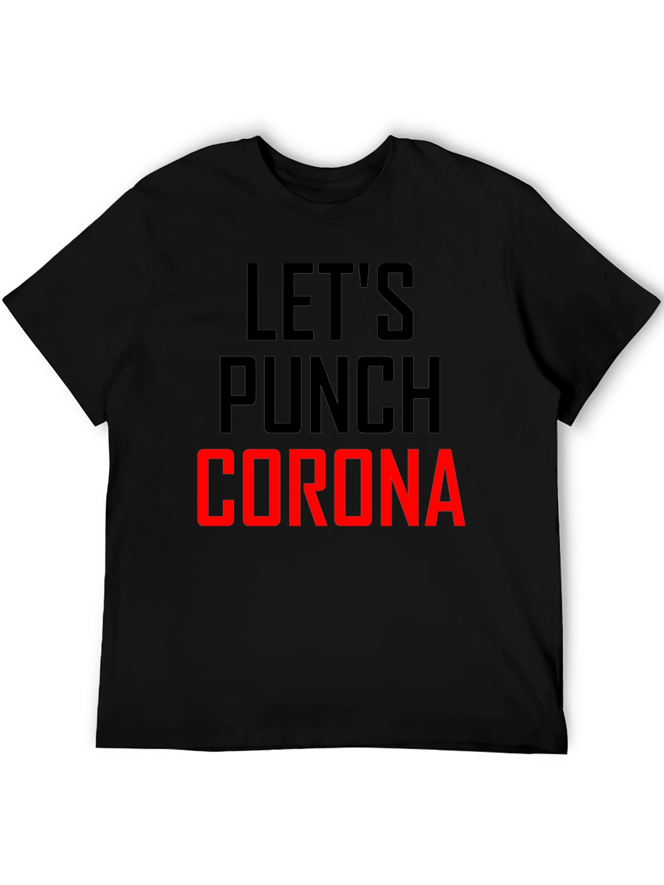 Lets Punch Corona Black Graphic T-Shirt